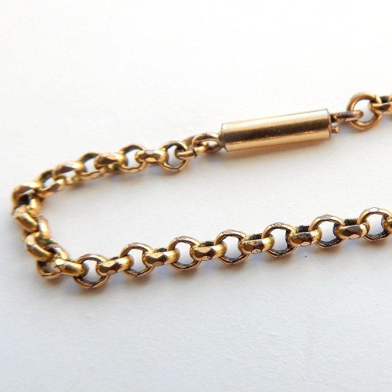 Vintage Rolled Gold Belcher Chain with Barrel Clasp 17inches (5.4grams)