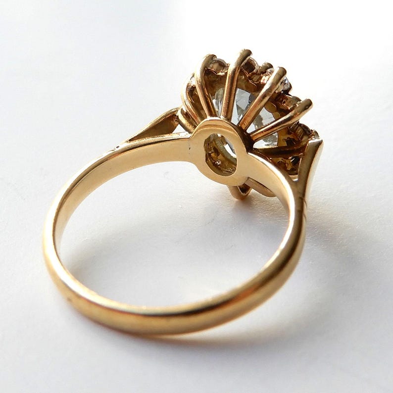 18ct Gold Aqua Diamond Halo Ring