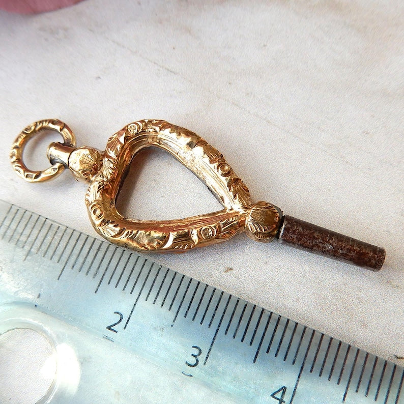 Victorian Gilt Pocket Watch Key