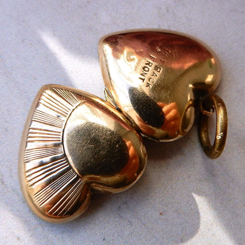 Vintage 9ct Gold B&F Heart Locket with Chain