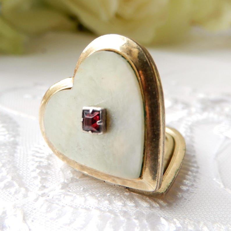 Vintage Rolled Gold Pearl Heart Locket