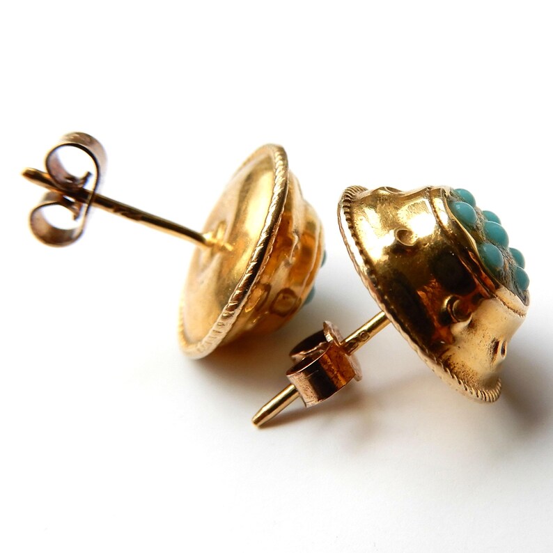 Victorian 15ct Gold Turquoise Stud Earring