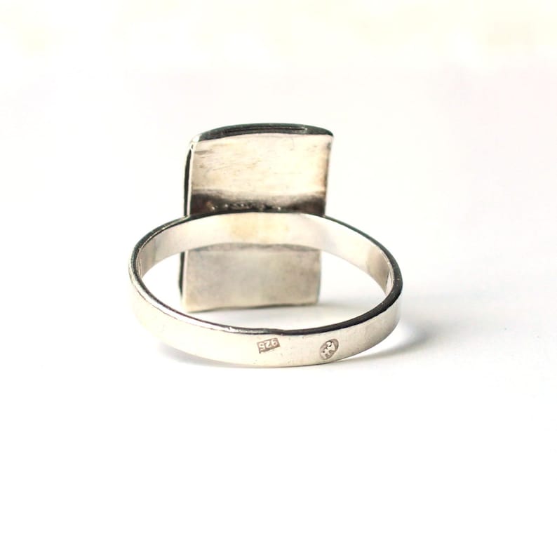 Sterling Silver Shadow Box Tulip Ring UK Size R