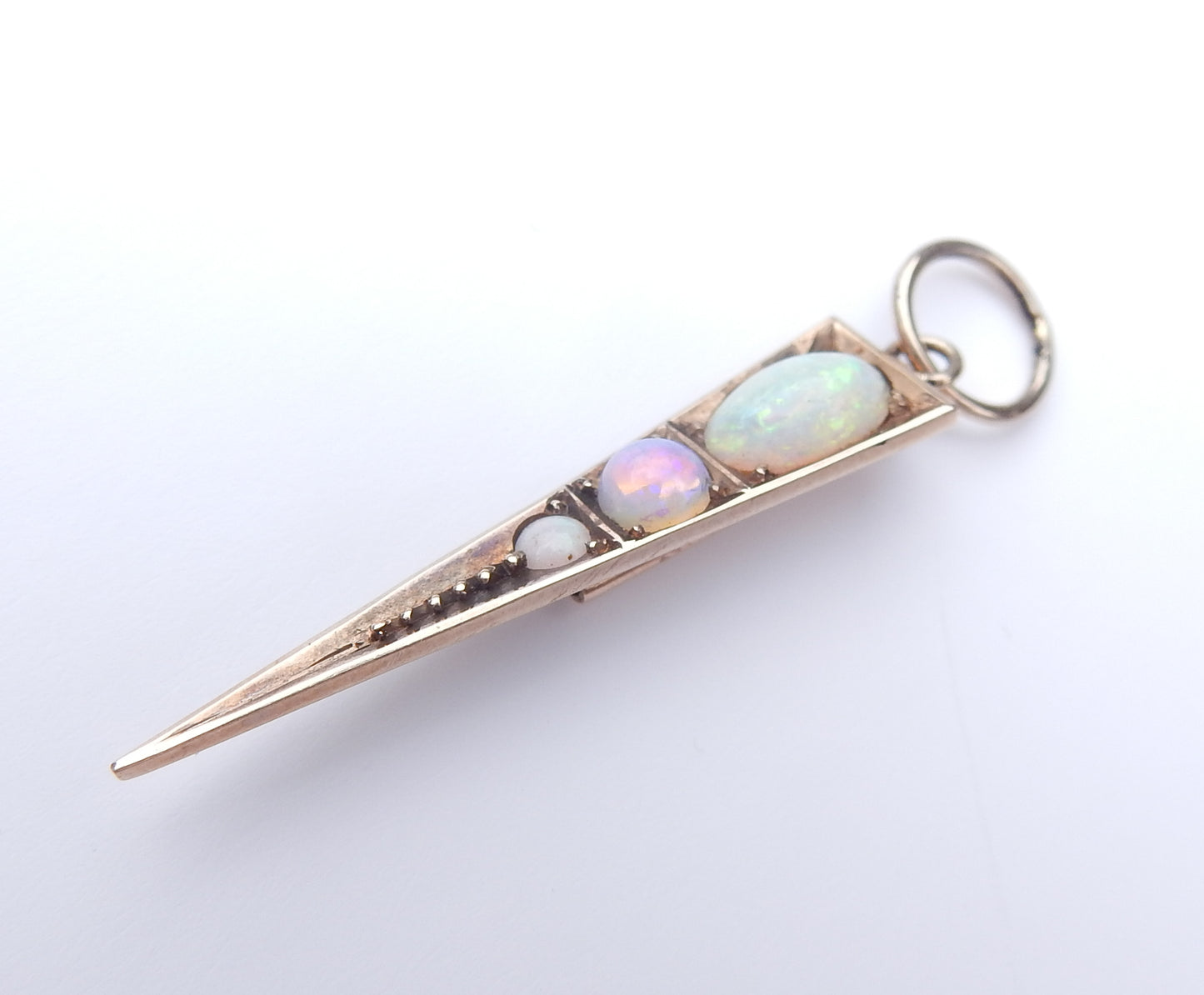 Unusual Victorian 9ct Gold Opal Pendant