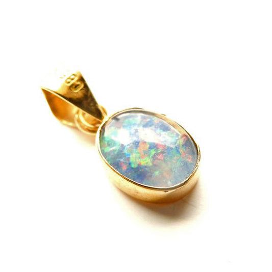 Vintage 14ct Gold Black Opal Pendant Charm (0.7grams)