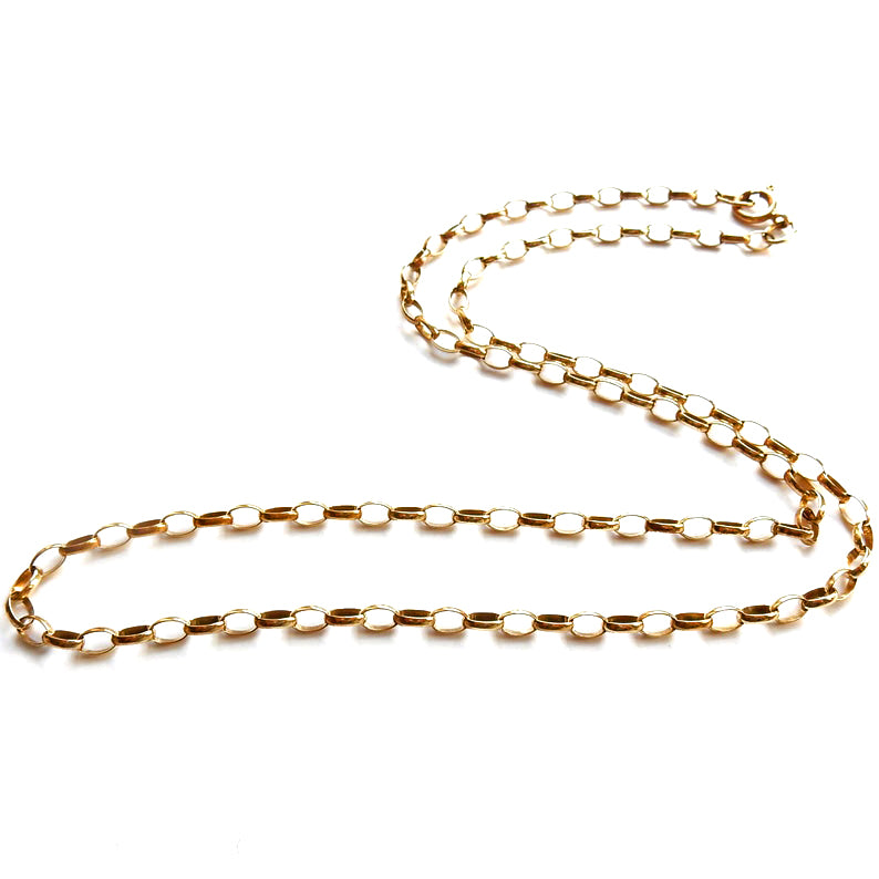 Vintage 9ct Gold Belcher Link Chain Necklace 21" 7.9grams