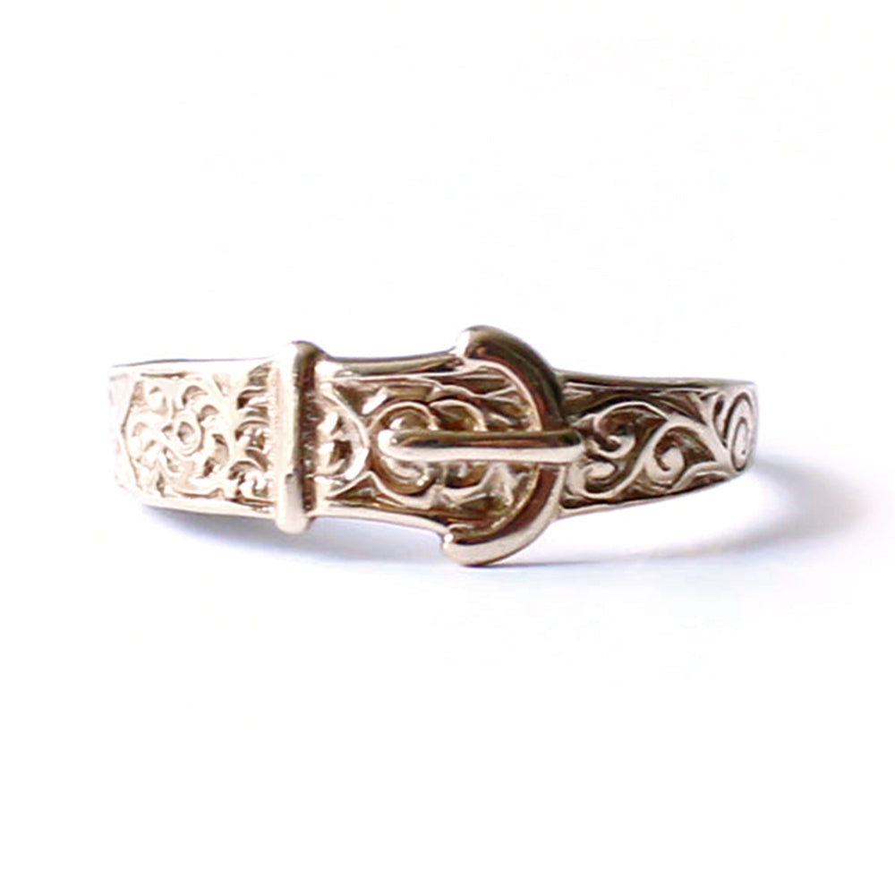 Vintage 9ct Gold Buckle Ring
