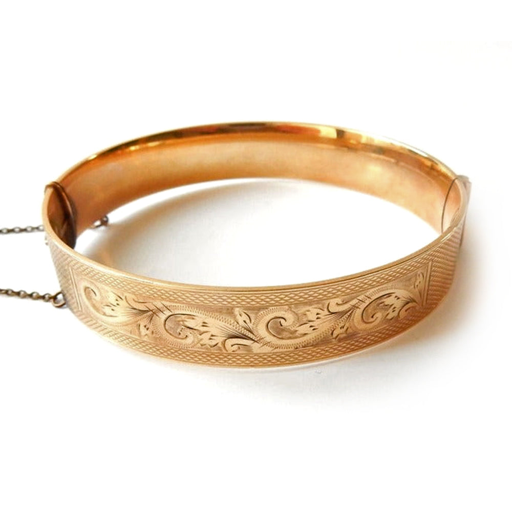 Vintage 9ct Rolled Gold & Bronze Bracelet Bangle