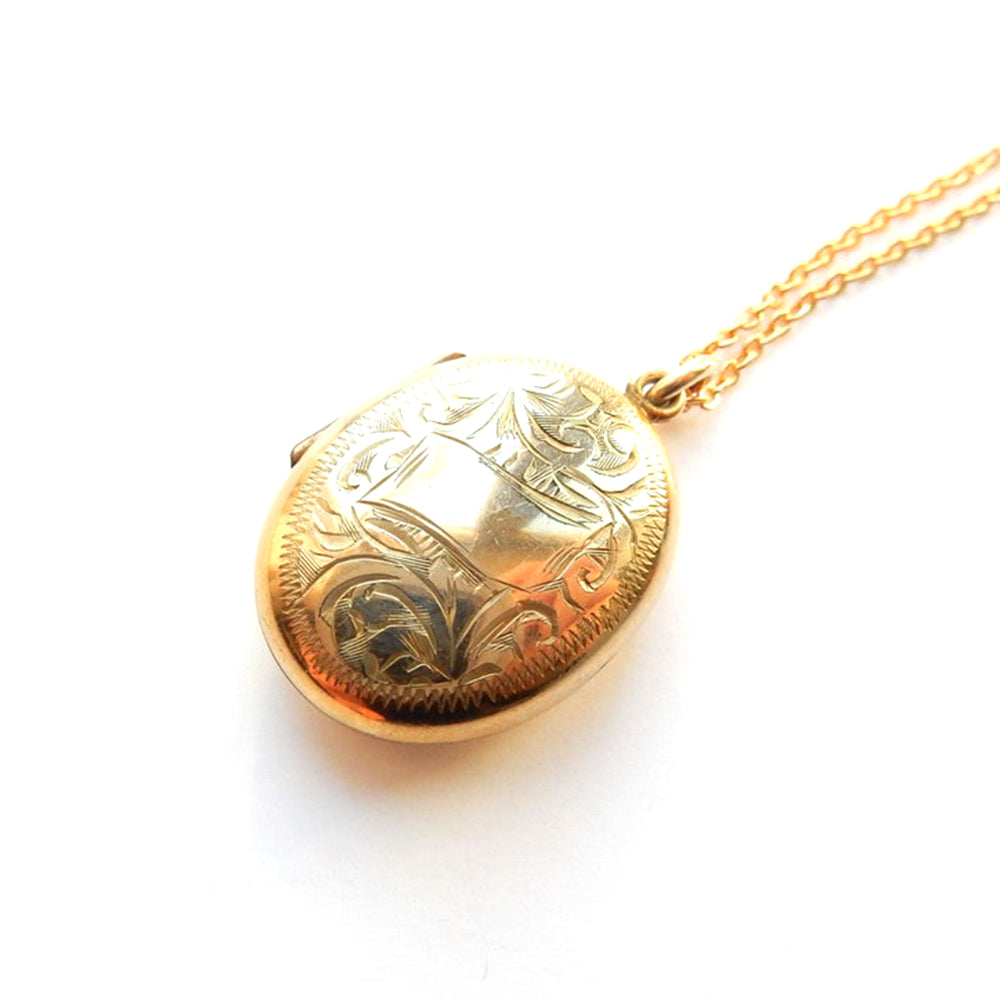 Vintage Rolled Gold Locket & Chain