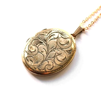 Vintage Rolled Gold Locket with Chain