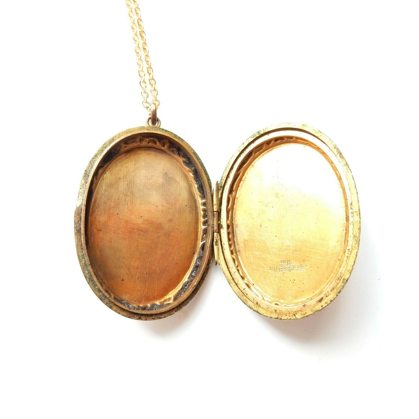 Antique 9ct Gold Back & Front Locket Necklace