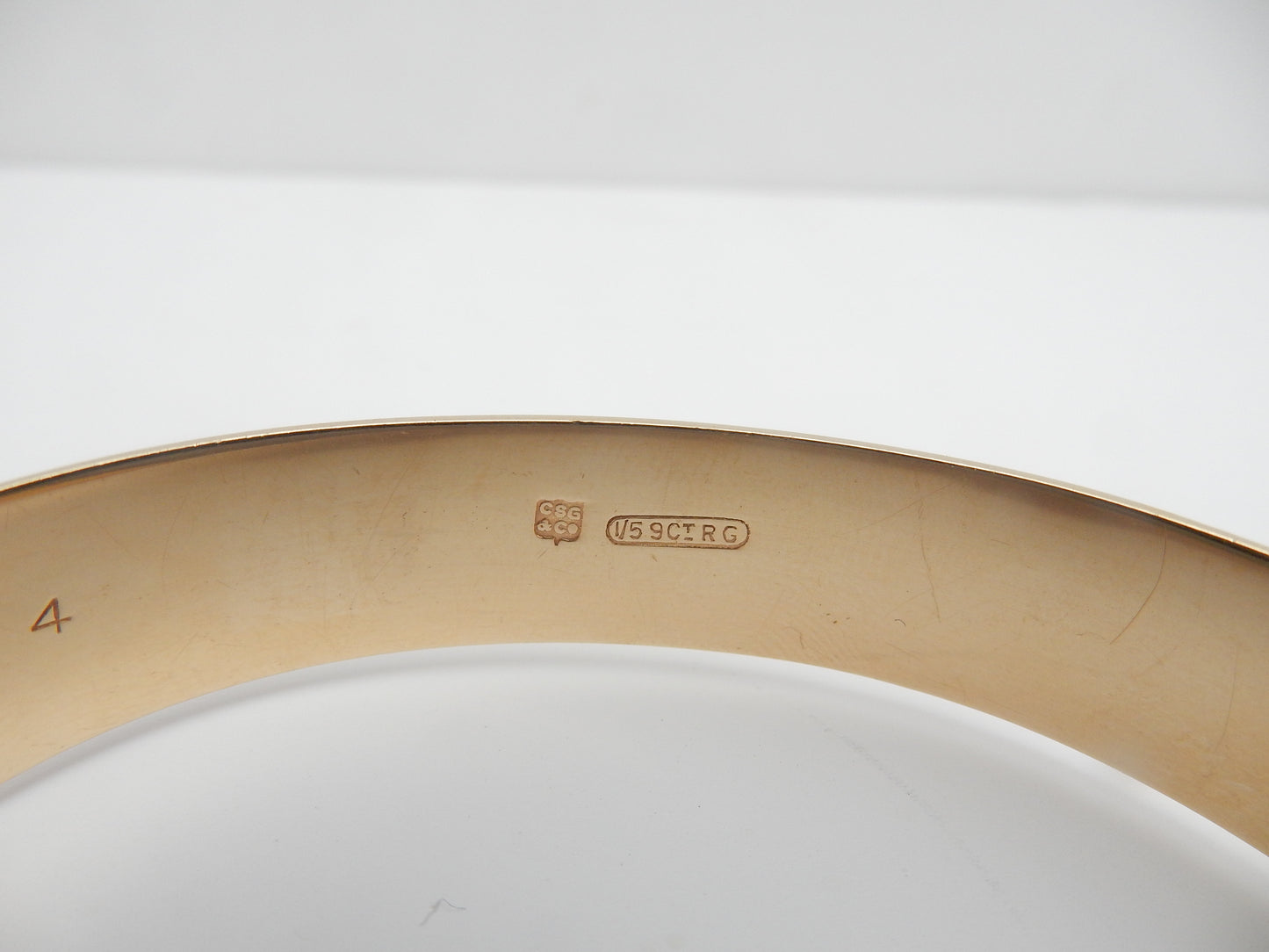 Antique 9ct Rolled Gold Engraved Ivy Leaf Bangle Bracelet
