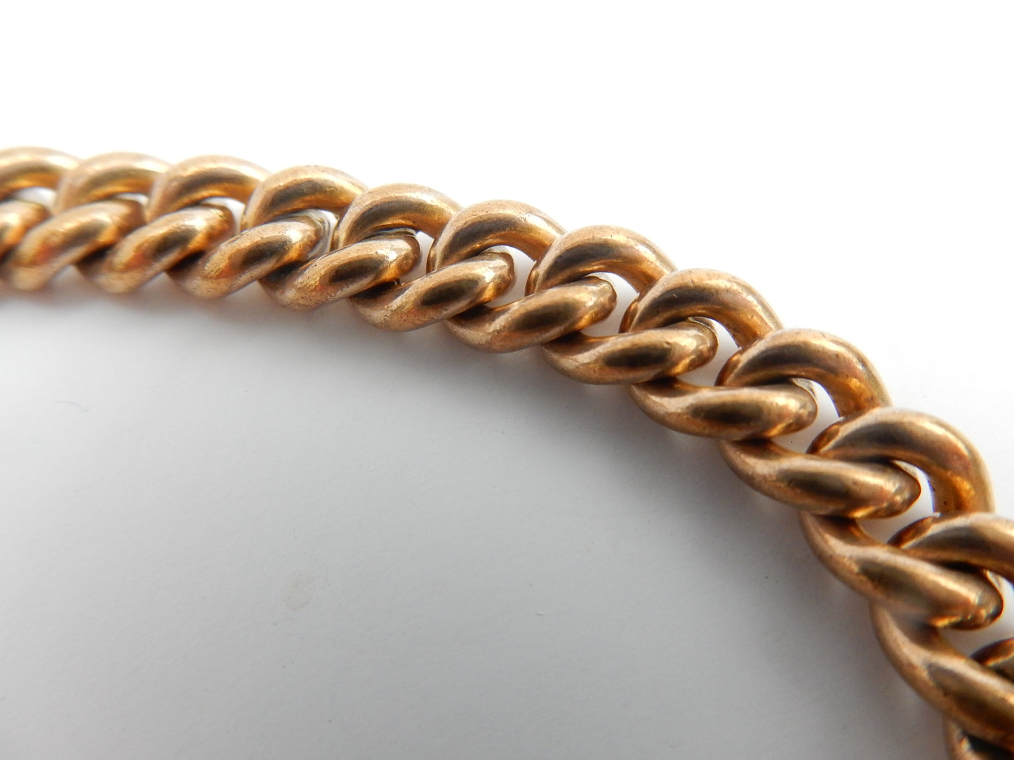 Antique Rolled Gold Curb Chain Bracelet with Dog Clip