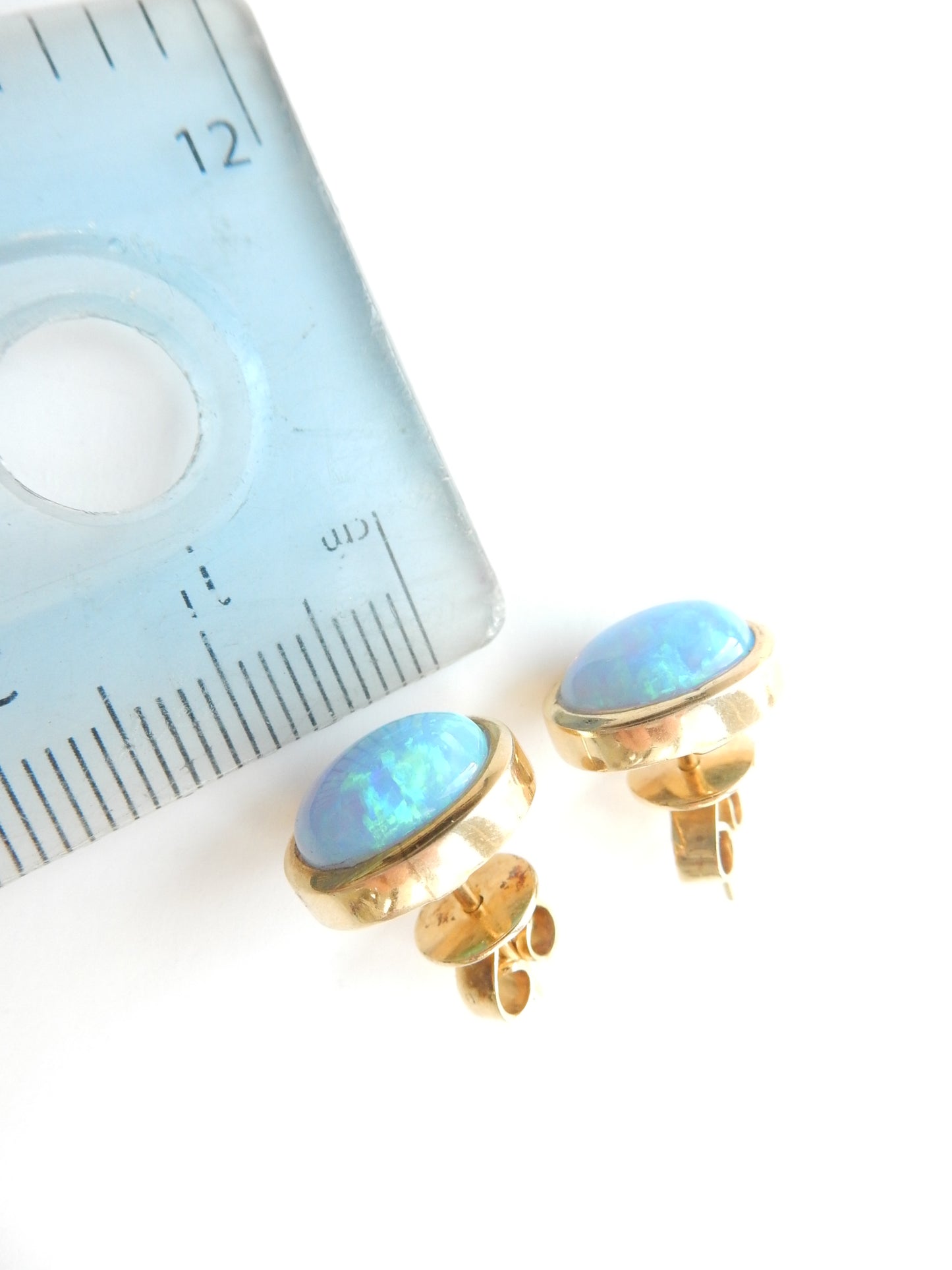 Vintage 10ct Gold Opal Earrings