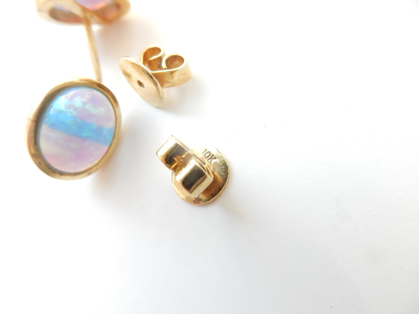 Vintage 10ct Gold Opal Earrings