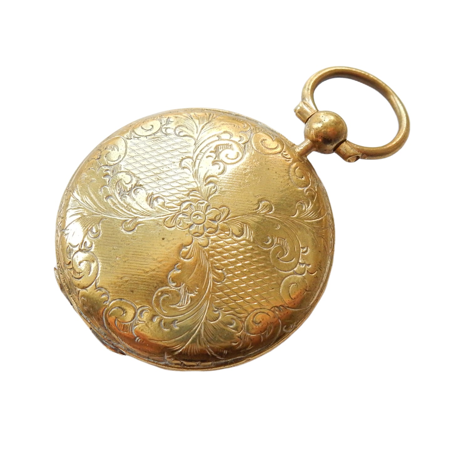 Antique Rolled Gold Locket Fob Glass Locket