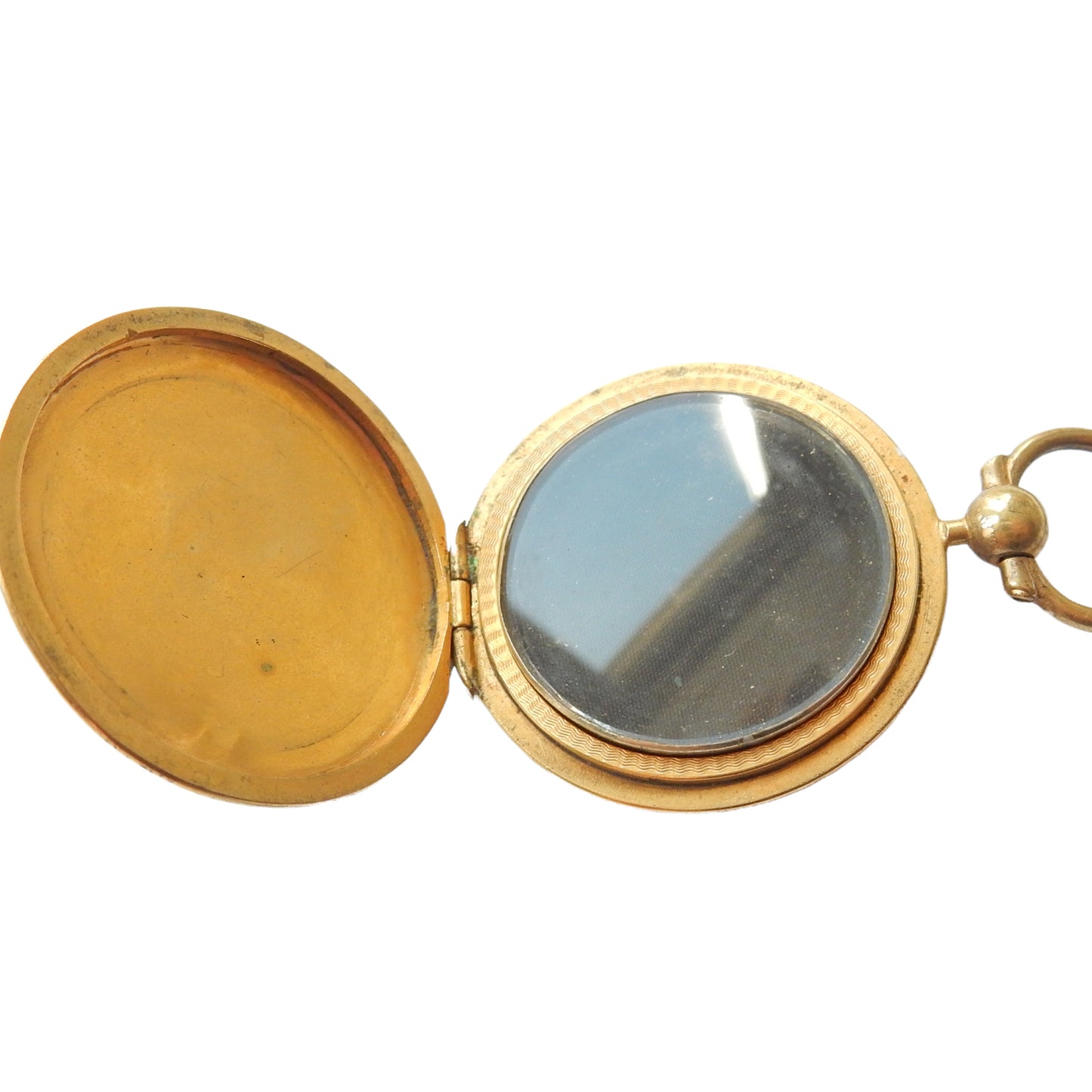 Antique Rolled Gold Locket Fob Glass Locket