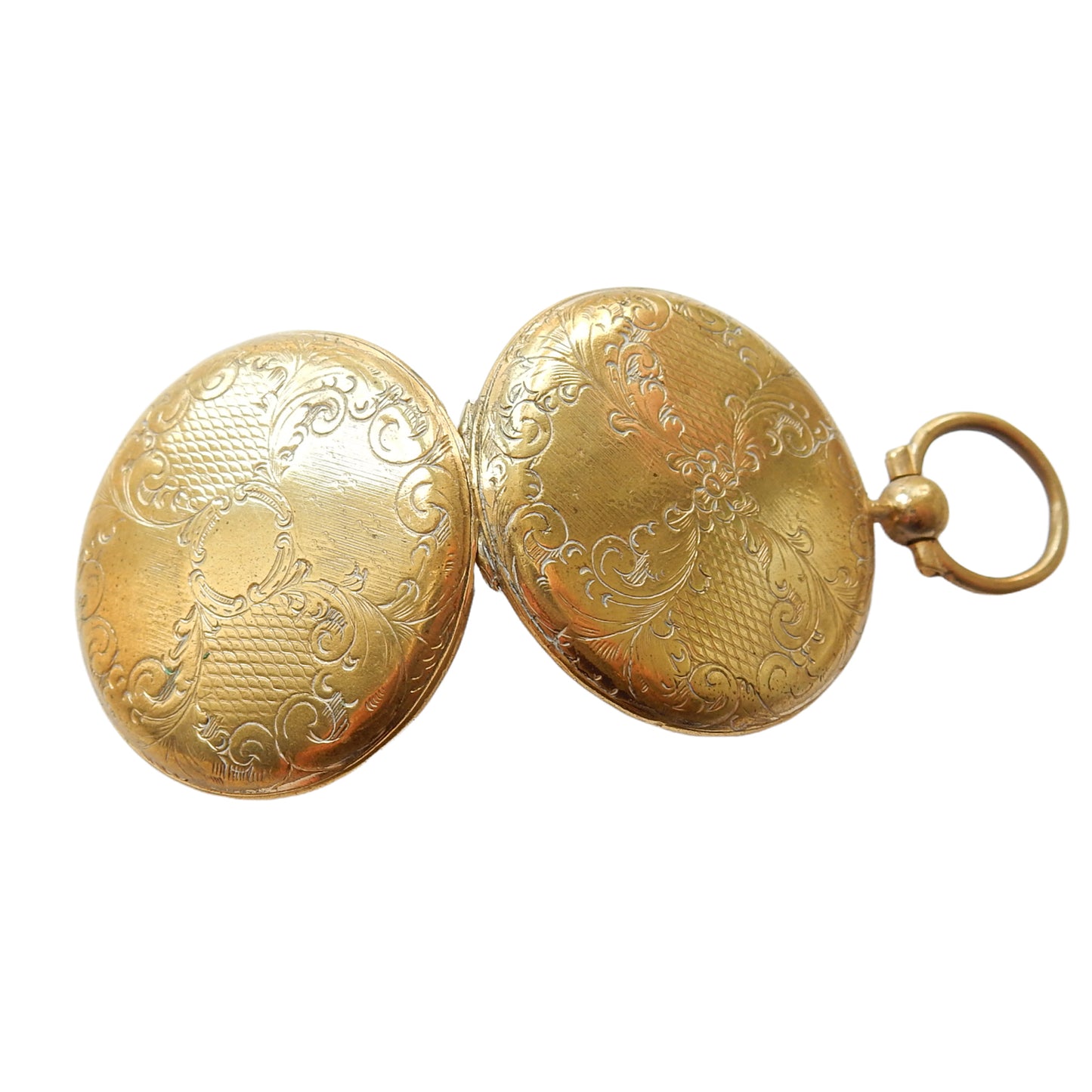 Antique Rolled Gold Locket Fob Glass Locket