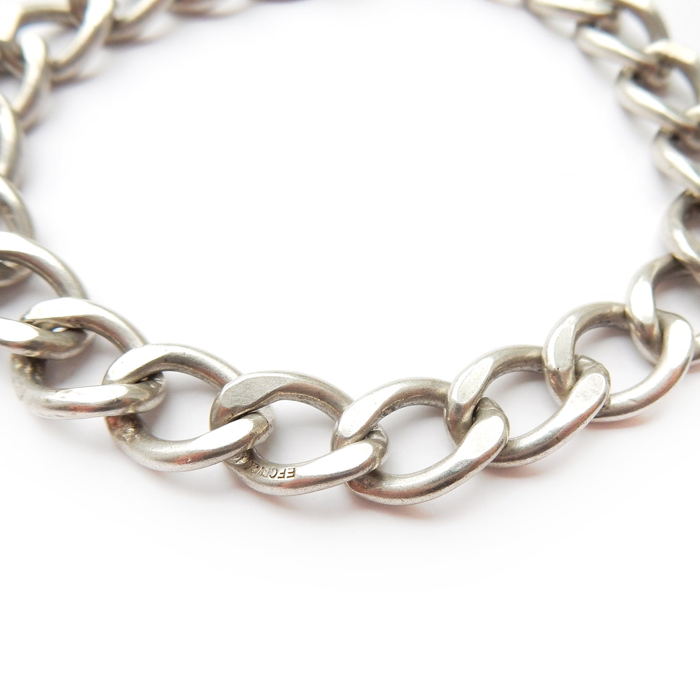 Chunky Vintage Solid Silver Curb Link Bracelet