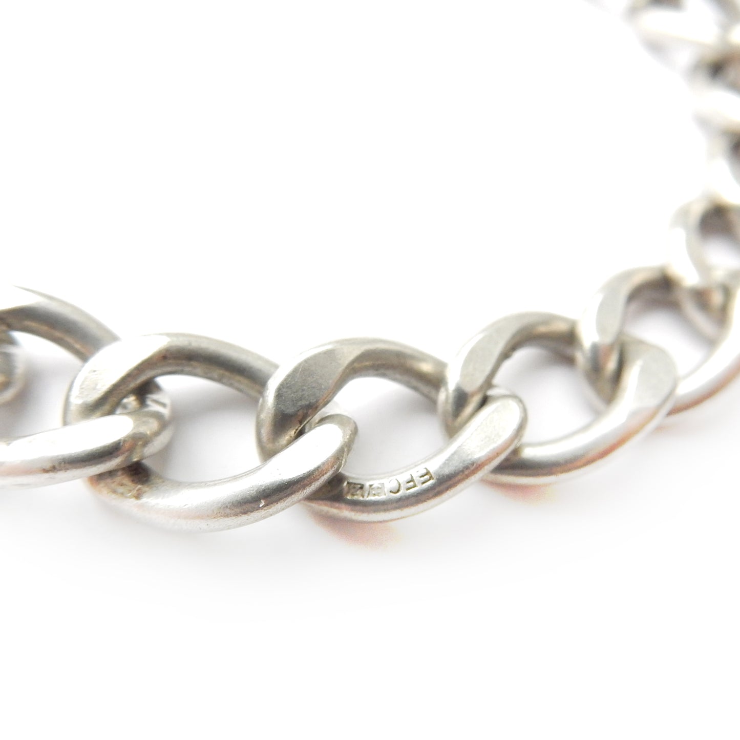 Chunky Vintage Solid Silver Curb Link Bracelet