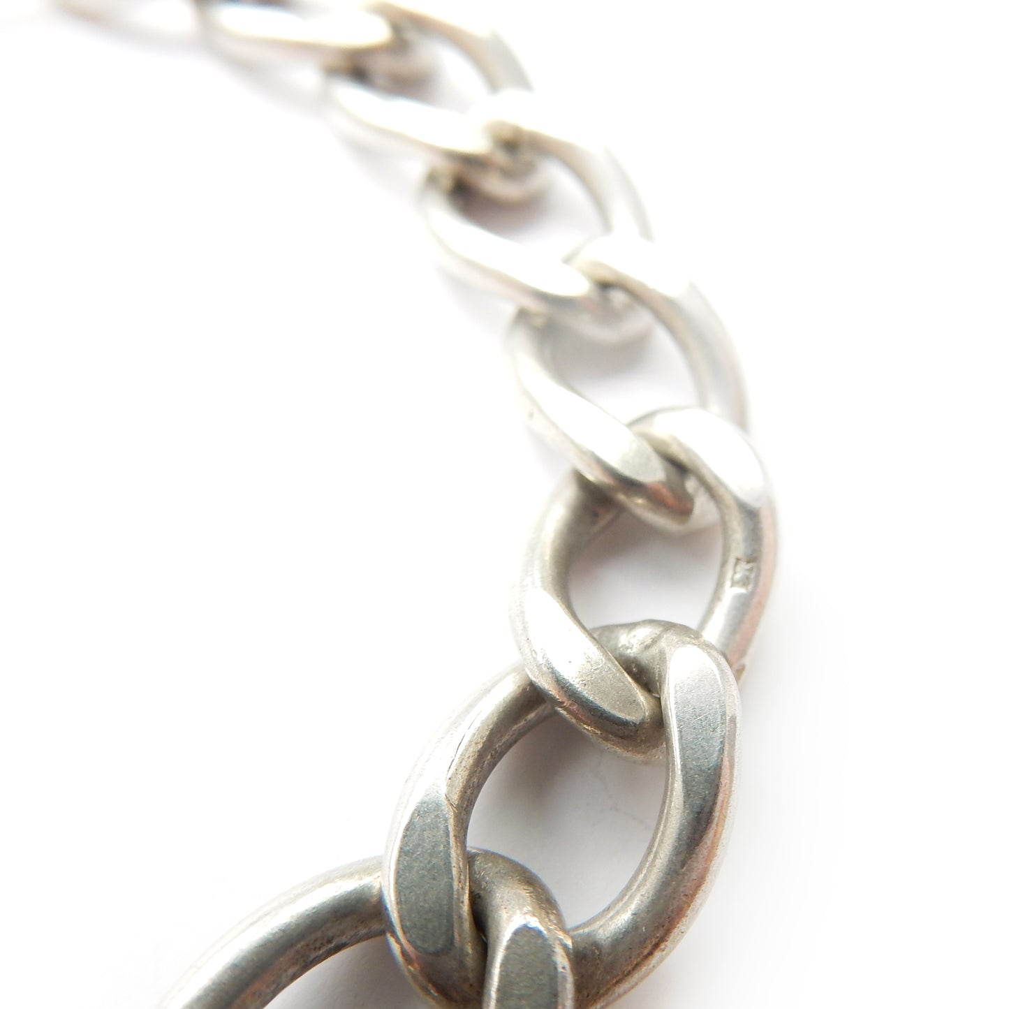 Chunky Vintage Solid Silver Curb Link Bracelet