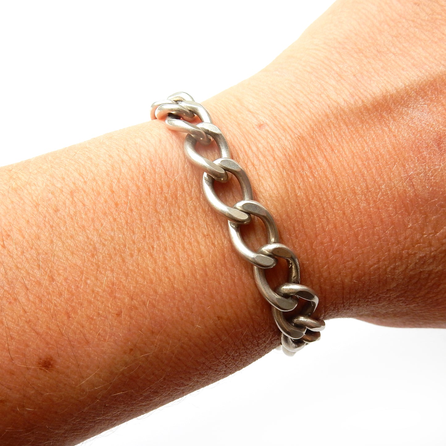Chunky Vintage Solid Silver Curb Link Bracelet