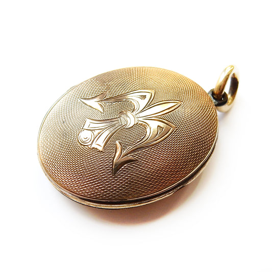 Antique Rolled Gold Fleur De Lis Locket