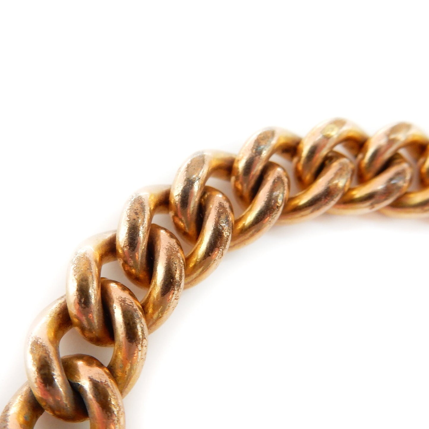 Antique Rolled Gold Curb Bracelet Gold Padlock Heart