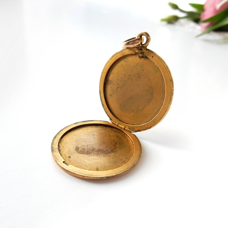 Antique Victorian Rolled Gold Monogram Locket Pendant