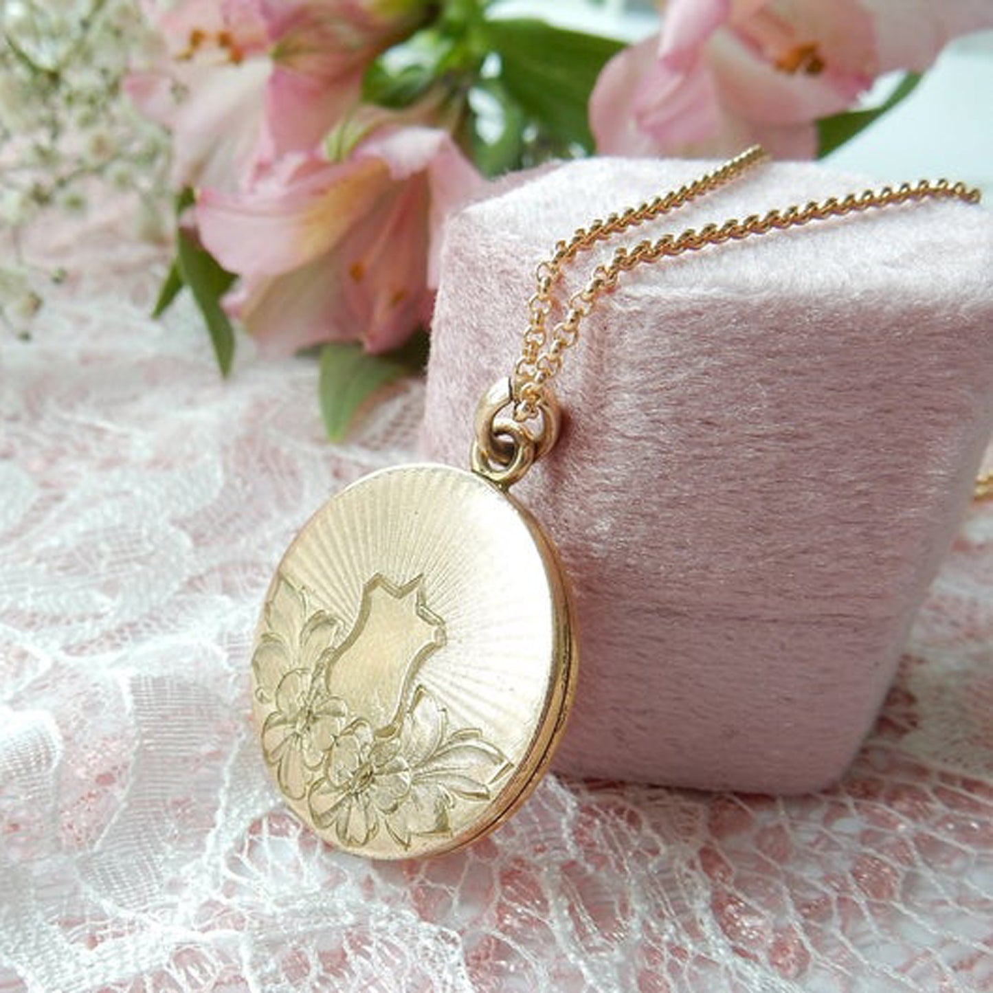 Antique Victorian Rolled Gold Monogram Locket Pendant
