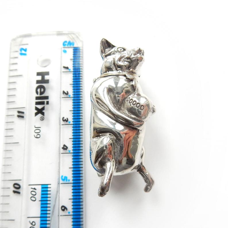 Sterling Silver Pig Piggy Bank Vesta Match Safe Snuff Box
