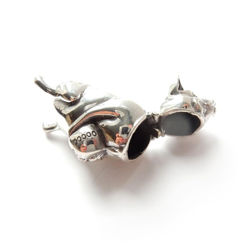 Sterling Silver Pig Piggy Bank Vesta Match Safe Snuff Box