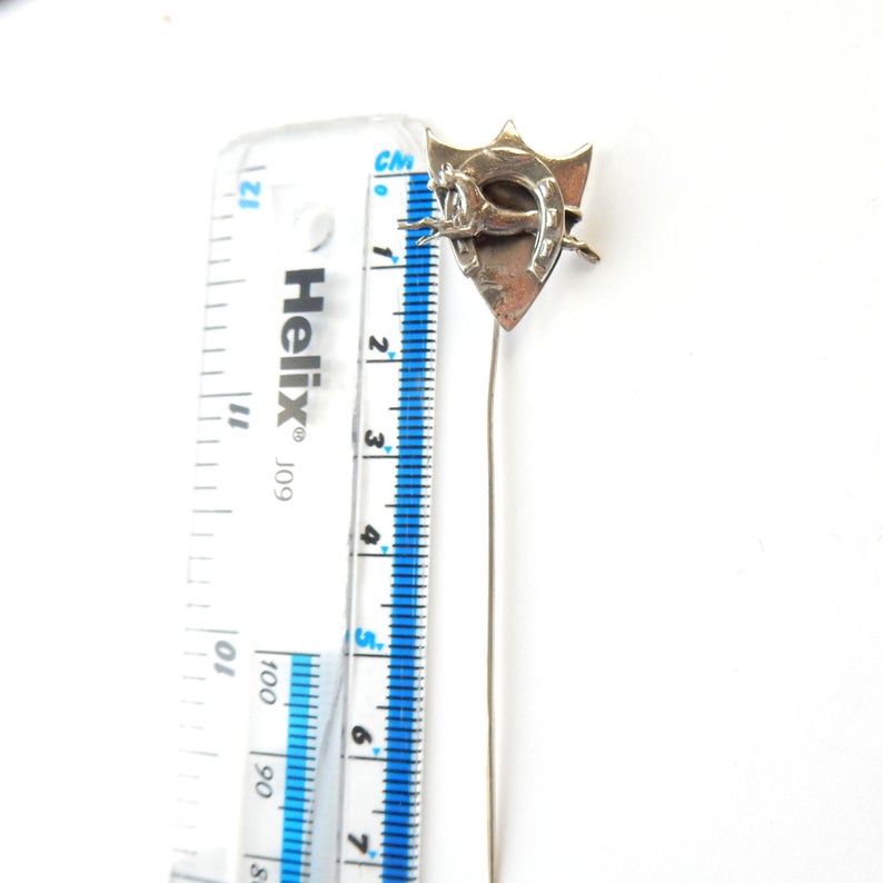 Vintage Sterling Silver Lucky Horse Shoe Hat Pin Stick Pin