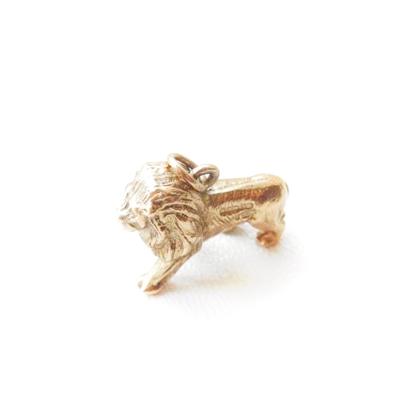 Vintage 9 Carat Gold Lion Charm Novelty 9k Solid Gold Charm Figural Lion Charm