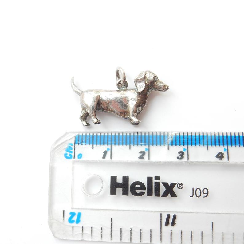 Vintage Sterling Silver Dachshund Dog Charm Pendant