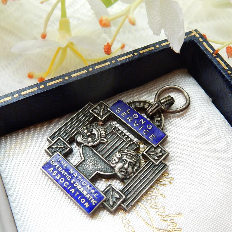 Antique Sterling Silver National Dramatic Association Fob Medal