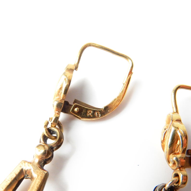 Antique Rolled Gold Drop Earrings