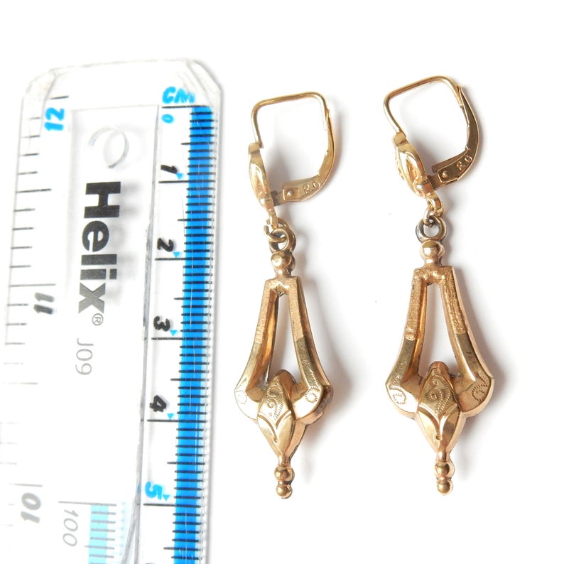 Antique Rolled Gold Drop Earrings