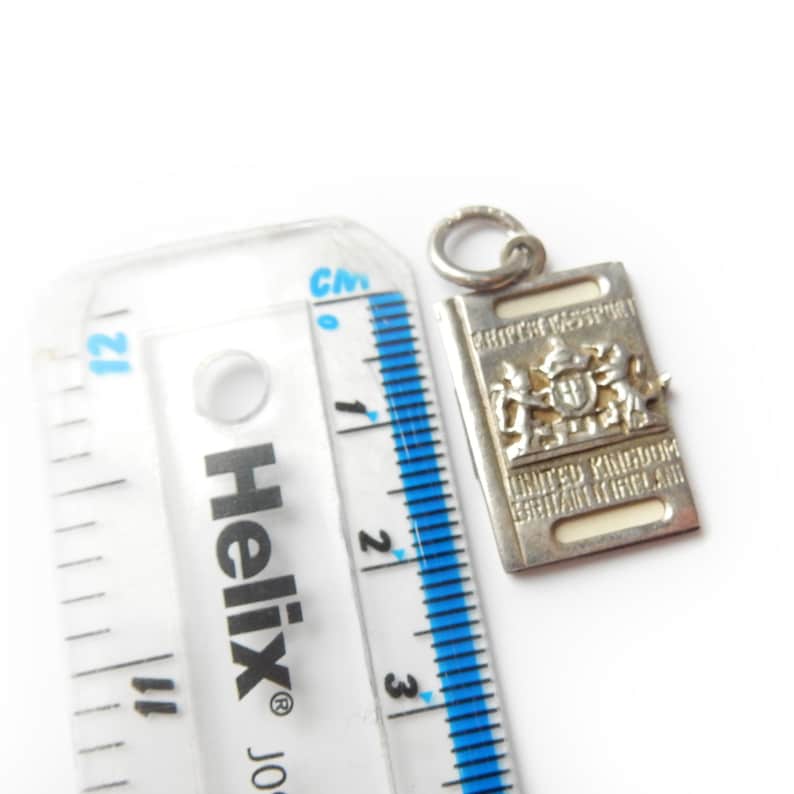 Vintage Sterling Silver British Passport & Papers Locket Charm