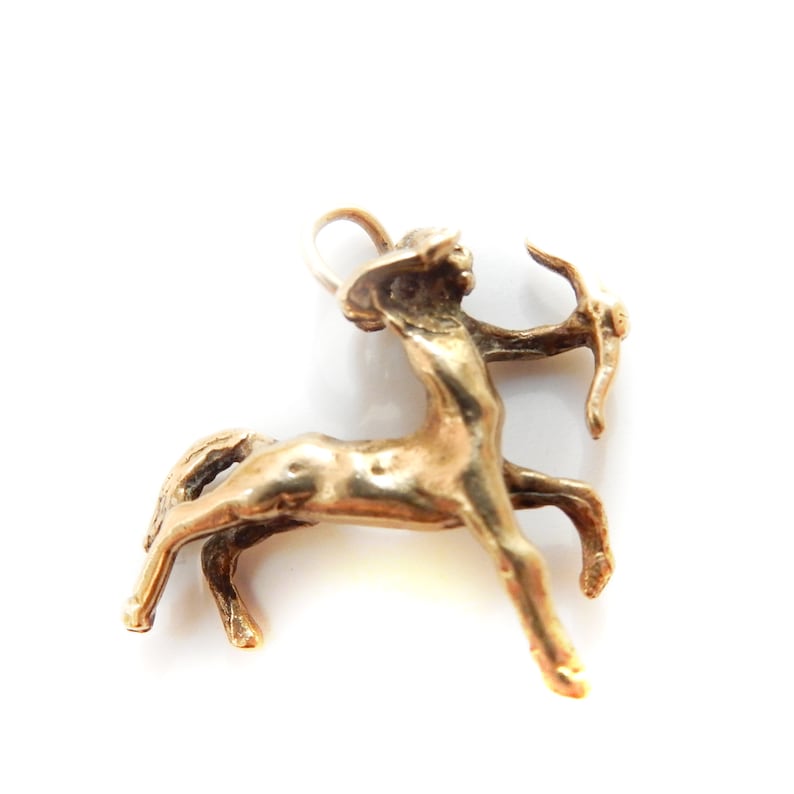 Vintage 9k Gold Greek Centaur Charm Greek Mythology 1970s Gold Jewellery