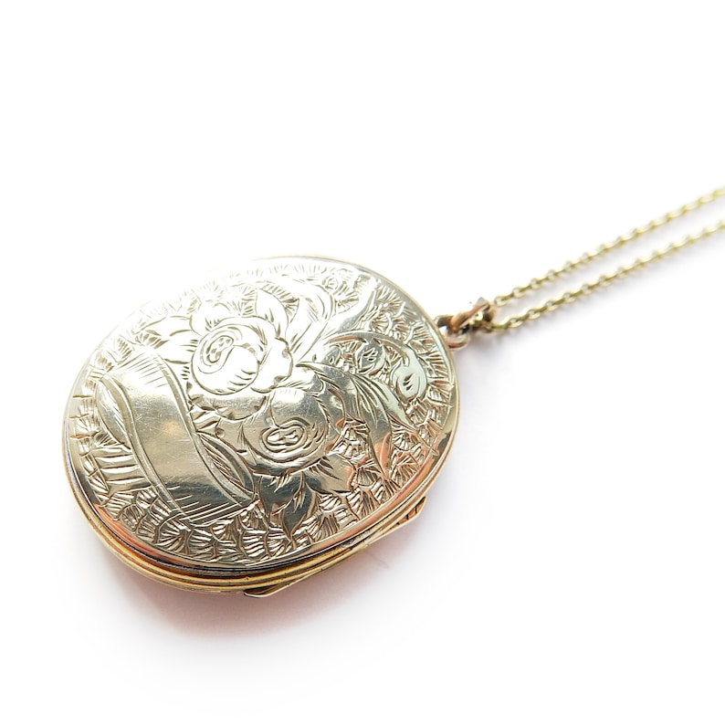Edwardian Rolled Gold Engraved Photo Locket