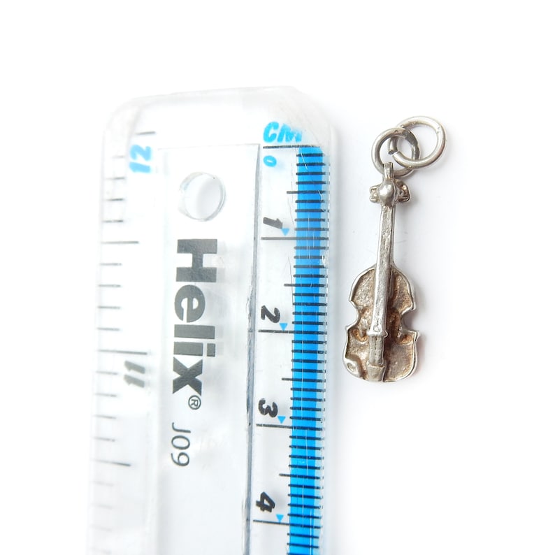 Vintage Sterling Silver Guitar Charm Pendant