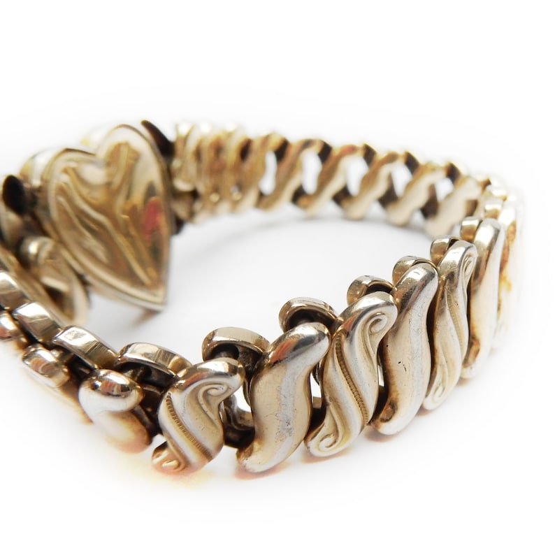 Vintage Gold Filled Expansion Sweetheart Bracelet 1940s Jewellery