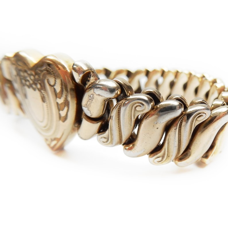 Vintage Gold Filled Expansion Sweetheart Bracelet 1940s Jewellery