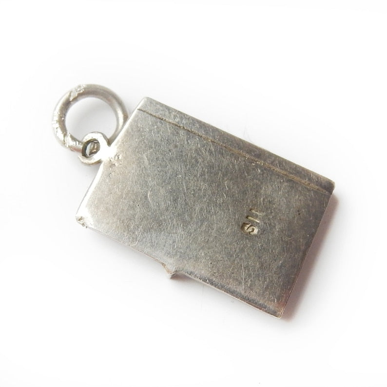 Vintage Sterling Silver British Passport & Papers Locket Charm