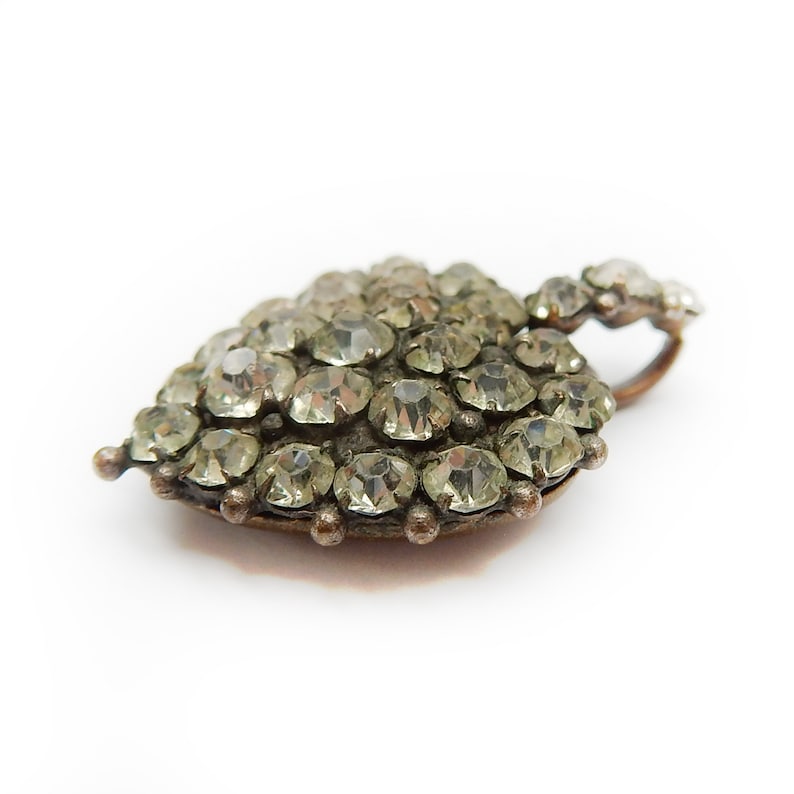 Edwardian Rolled Gold Diamond Paste Puffy Heart Charm