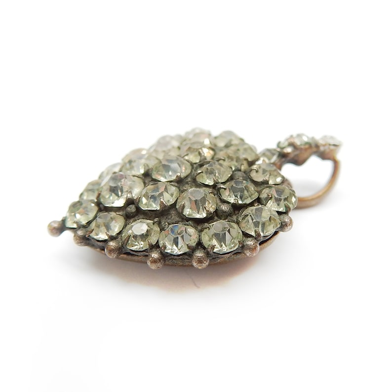 Edwardian Rolled Gold Diamond Paste Puffy Heart Charm