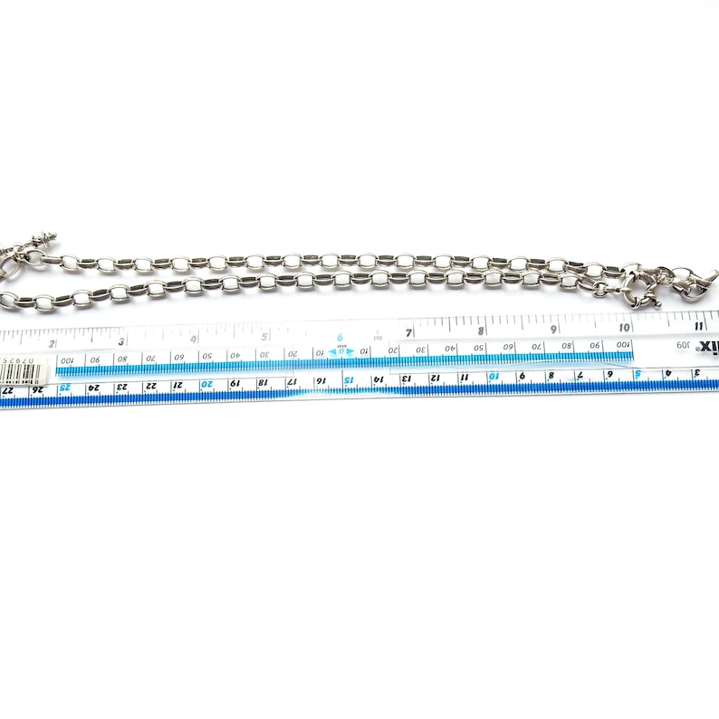 Chunky Sterling Silver Belcher T Bar Chain Ruby Lion Fob 20inches