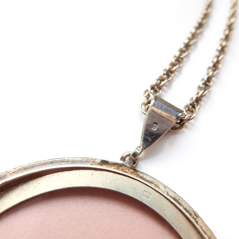Large Vintage 1960s Sterling Silver Locket & Chain (35grams)
