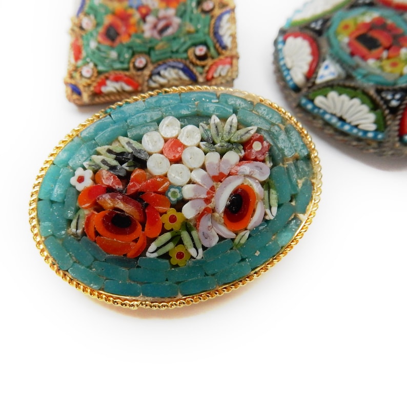 Collection Vintage Italian Micro Mosaic Brooch